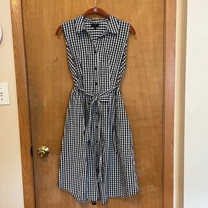 Gingham Sleeveless Shirtdress